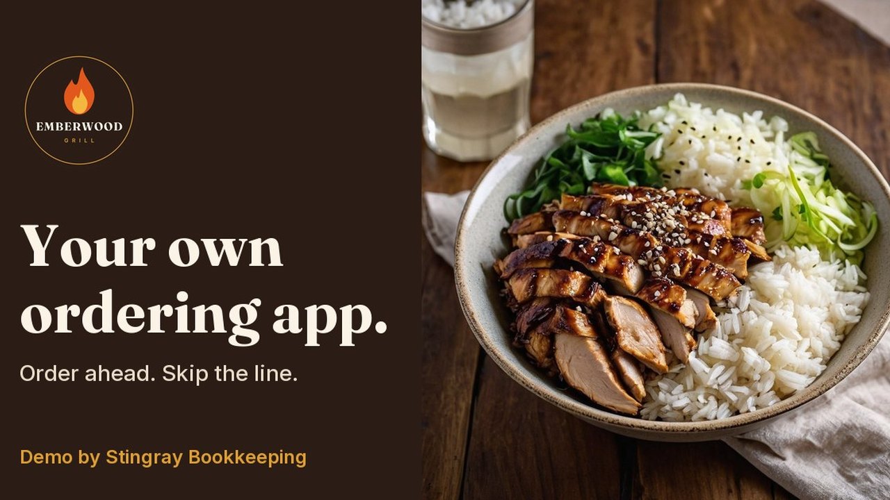 Phone showing a restaurant menu with food photos